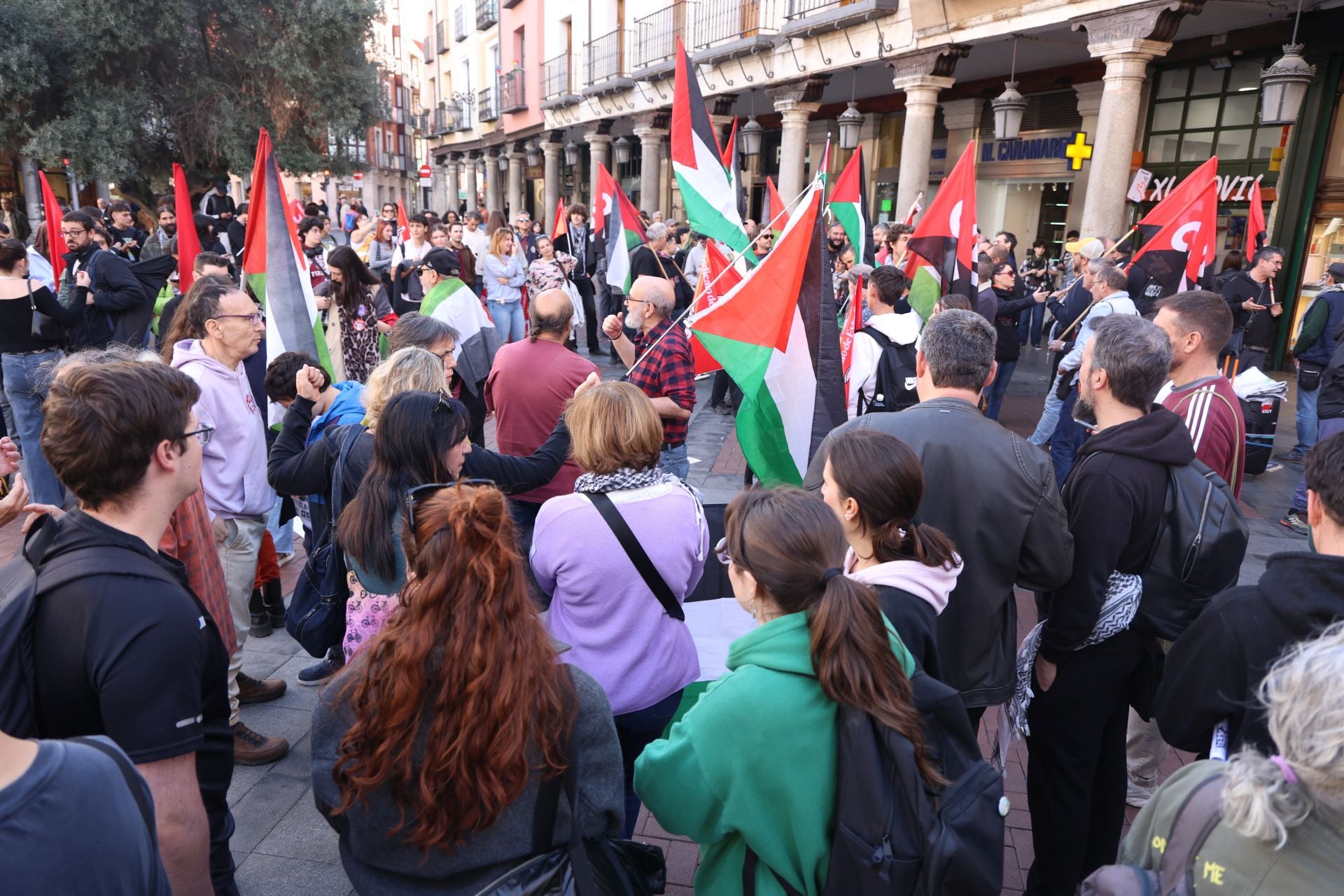 La manifestación del sindicato de estudiantes en apoyo a Palestina, en imágenes
