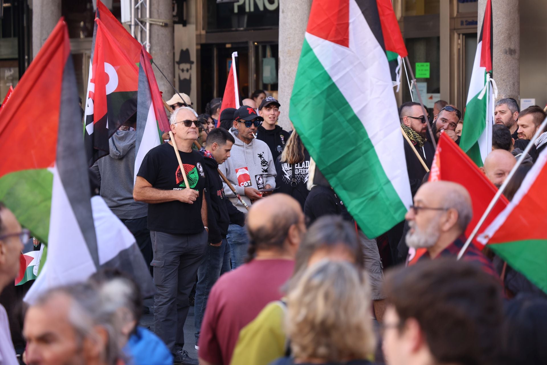La manifestación del sindicato de estudiantes en apoyo a Palestina, en imágenes