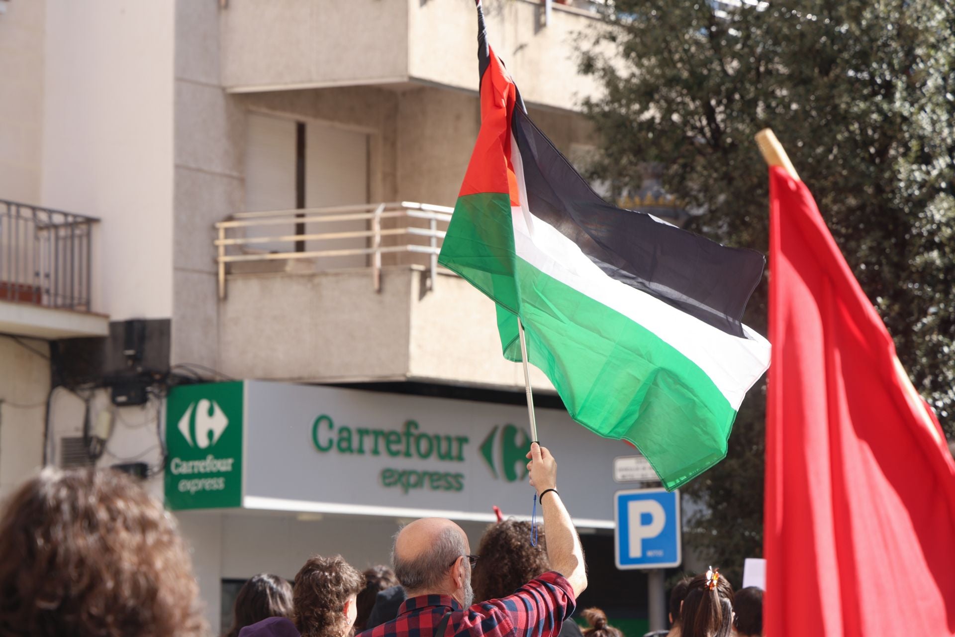 La manifestación del sindicato de estudiantes en apoyo a Palestina, en imágenes