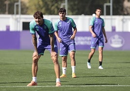 Las imágenes del entrenamiento del Real Valladolid tras la victoria en Burgos