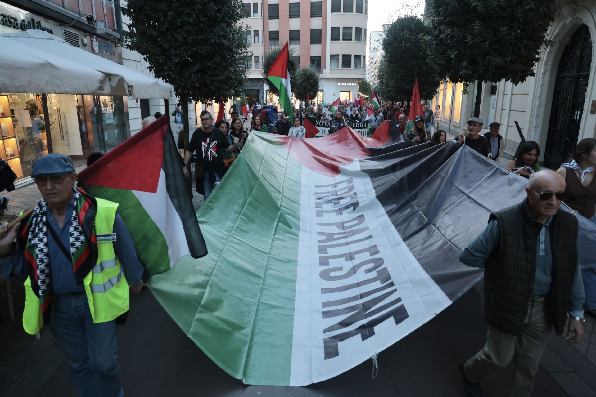 Las imágenes de la manifestación de la Plataforma Solidaria con Palestina de Valladolid