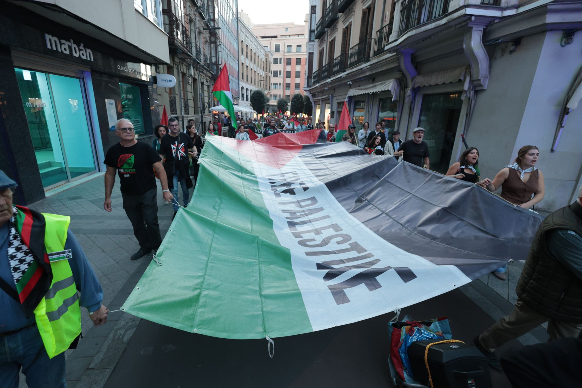 Las imágenes de la manifestación de la Plataforma Solidaria con Palestina de Valladolid