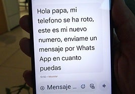 Mensaje de la estafa del 'hijo en apuros' que llegó hace unos días a un vallisoletano.