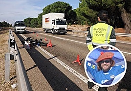 Lugar del siniestro en la N-122. En detalle, José Luis Hidalgo Piriz.