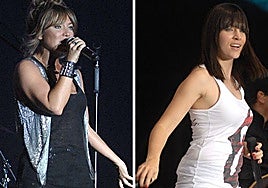 Amaia Montero y Leire Martínez, durante su actuación en el Valladolid Latino, celebrado el 30 de mayo de 2009 en Valladolid.