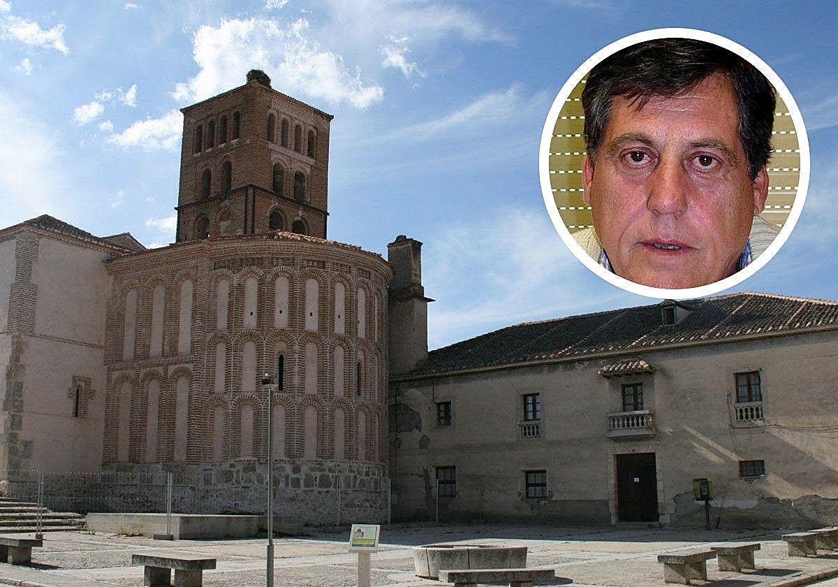 En grande, vista general de Samboal; en pequeño, el alcalde del municipio, José Carlos Martín Cuesta, recientemente fallecido.