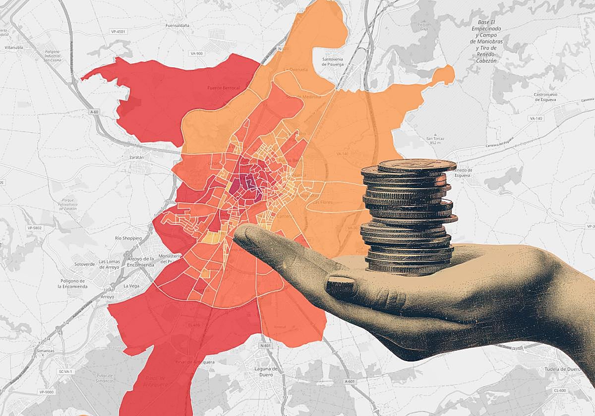 Calle rica, calle pobre: la diferencia de renta entre los barrios de Valladolid llega a los 45.625 euros al año