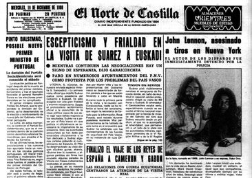 John Lennon, asesinado a tiros en Nueva York