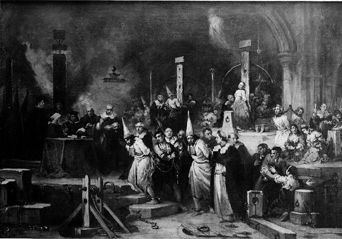 Cuadro del siglo XIX que recrea un auto de fe de la Inquisición.