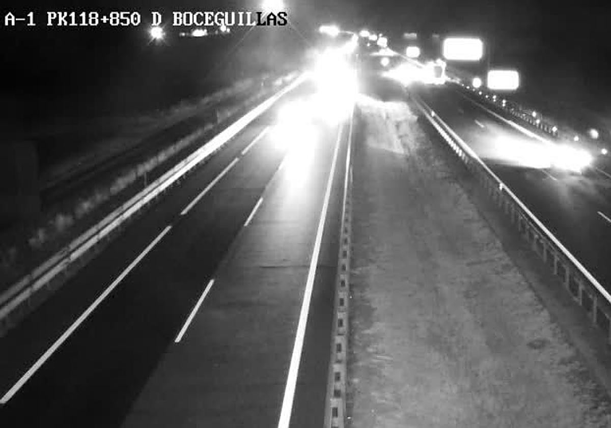 Tramo de la autovía A-1 en el que se ha producido el accidente múltiple.