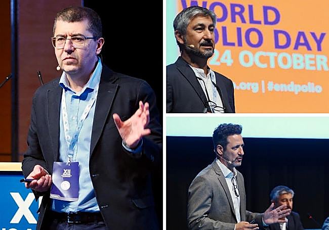 Manuel Méndez, Abián Montesdeoca y David Moreno, expertos que han abordado en Valladolid la situación del sarampión y la poliomielitis.