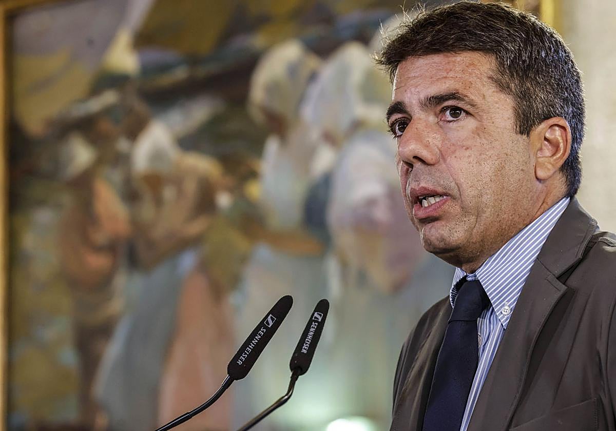 El president de la Generalitat Valenciana, Carlos Mazón, ayer en un acto en Valencia.