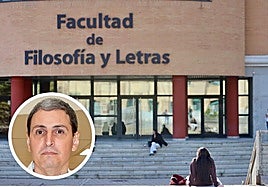 Facultad de Filosofía y Letras de la UVA. En el círculo, el director de HumanIA Lab, José Vicente Hernández Conde.