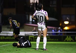 Marcos André, tras fallar una ocasión de ataque del Real Valladolid