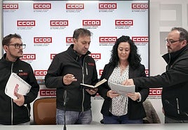 Rueda de prensa de Comisiones Obreras Renault, este miércoles en Valladolid.