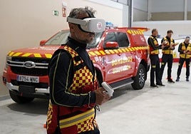 Entrenamiento de los bomberos de la Diputación de Segovia con realidad virtual.