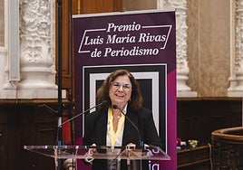 Lucía Méndez, en la entrega del premio, este miércoles en la Diputación.