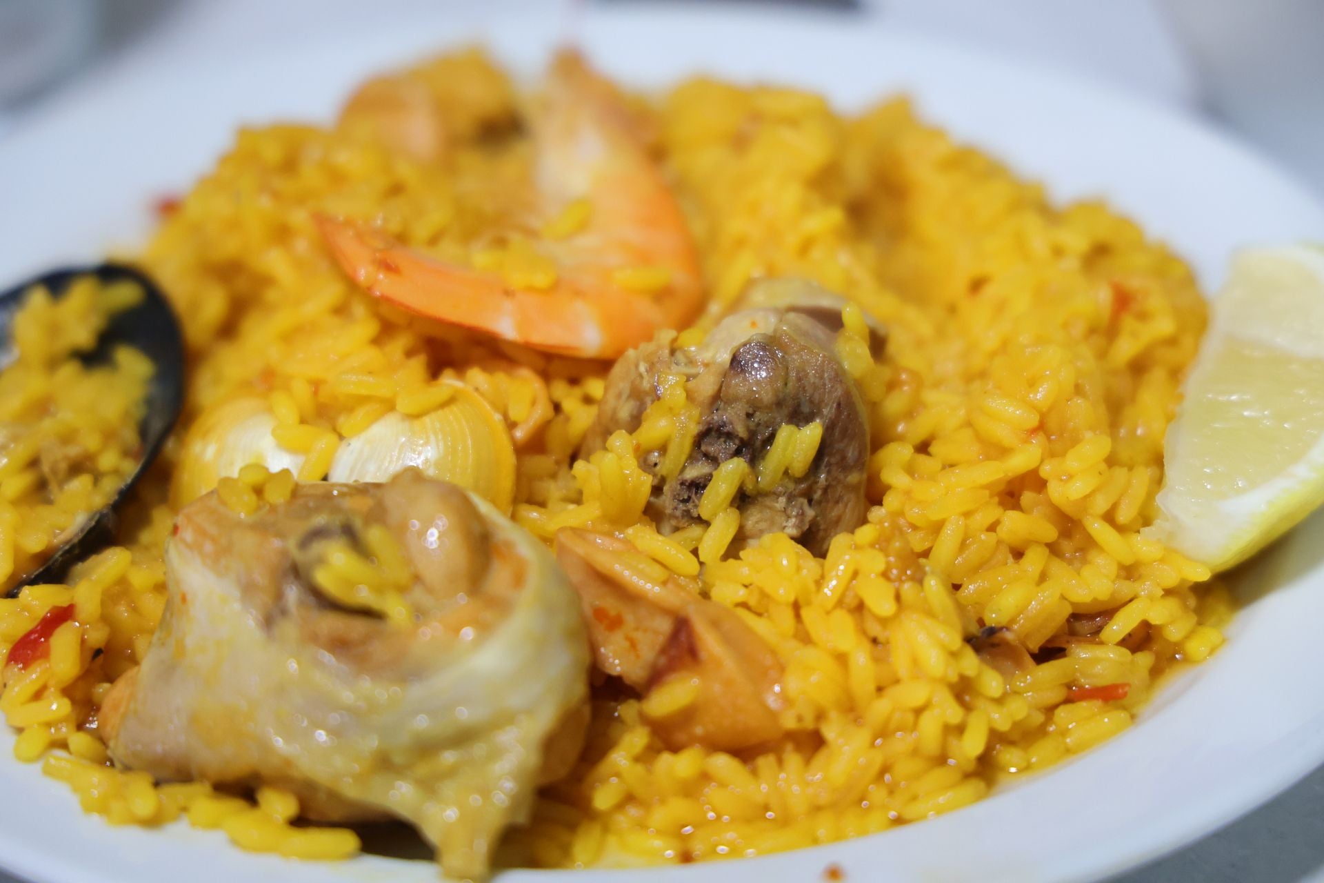 También para probar, paella mixta.