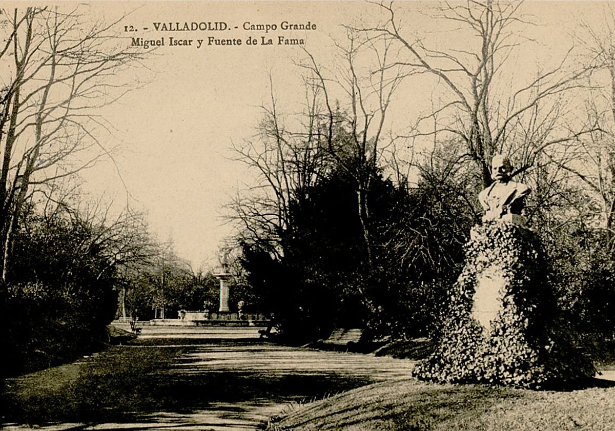 Imagen principal - Fotografías antiguas de los lugares donde actuaron los exhibicionistas de 1905: el Campo Grande, las calles Muro y Gamazo y las inmediaciones de San Nicolás.