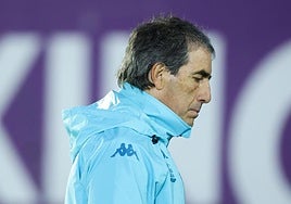 Guillermo Almada, durante la sesión de entrenamiento del pasado jueves en los Anexos.