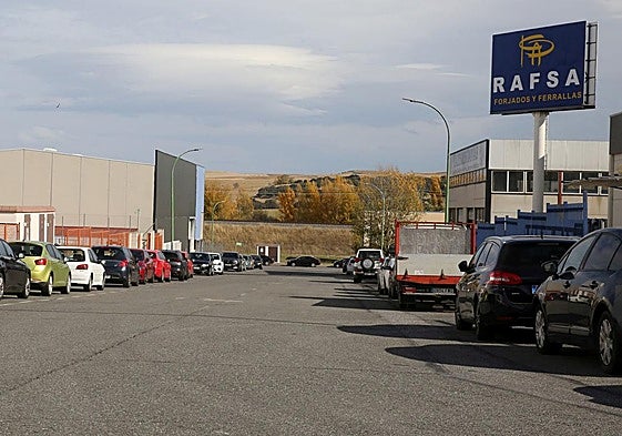 Calle Roble, en el polígono de Valverde del Majano.