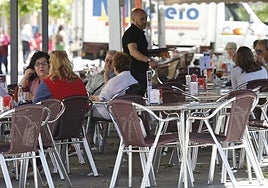 Terraza de Palencia, en una imagen de archivo.