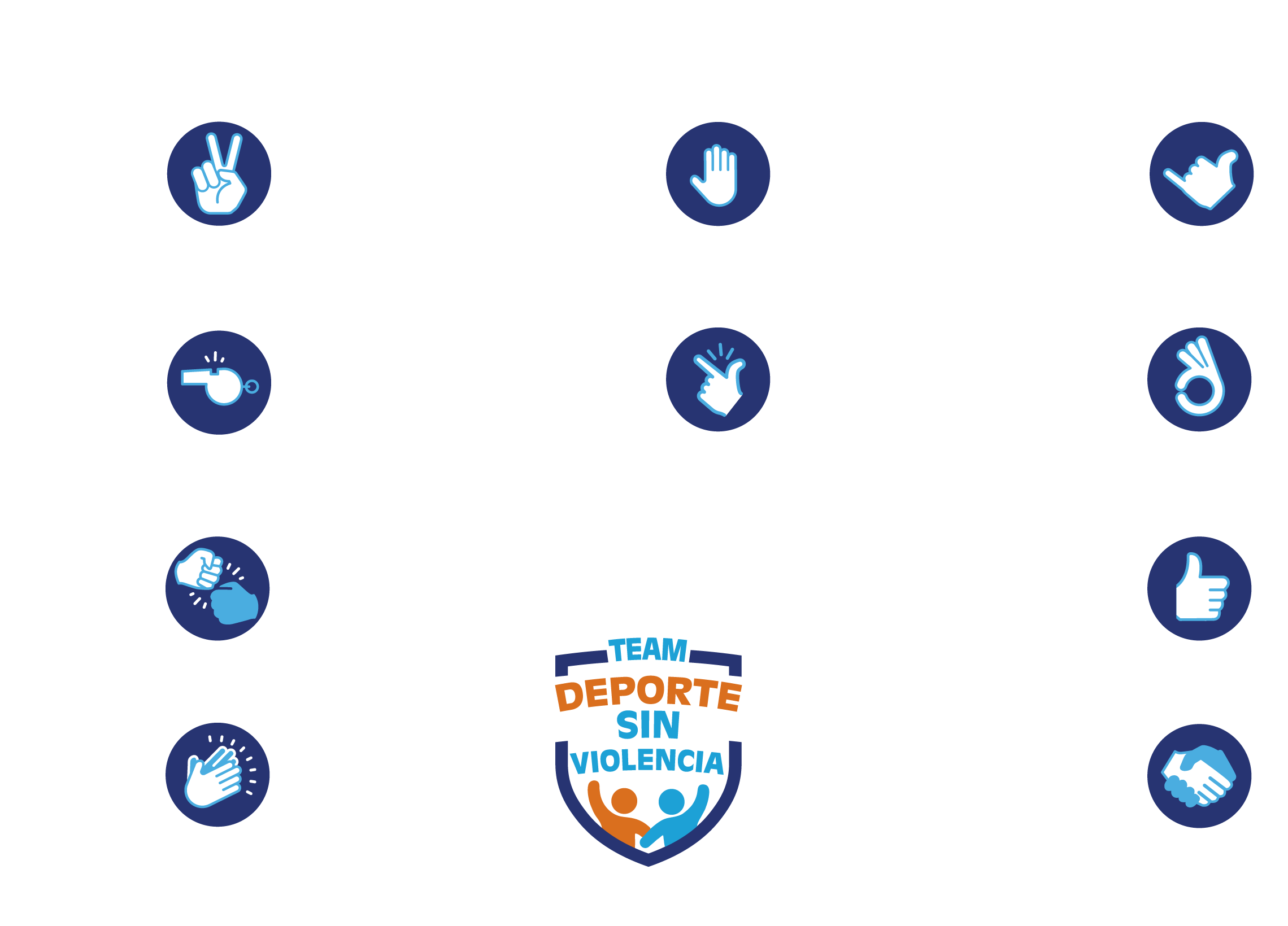 El gráfico muestra un decálogo de buenas prácticas en para el deporte escolar, deporte sin violencia