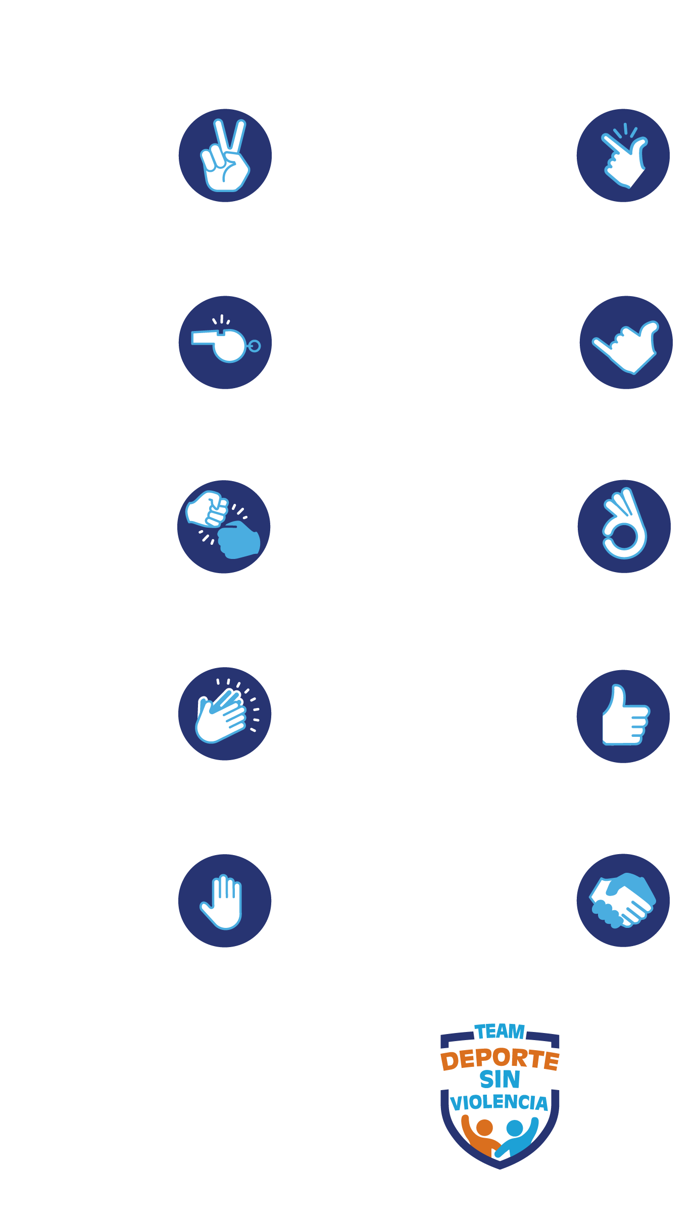 El gráfico muestra un decálogo de buenas prácticas en para el deporte escolar, deporte sin violencia