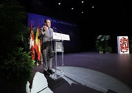 Conrado Íscar, presidente de la Diputación Provincial de Valladolid, durante su discurso