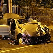 El coche accidentado.