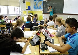 Imagen de archivo de un aula de primaria en el colegio La Salle.
