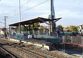 Obras de rehabilitación del apeadero de Renfe de la Universidad, el pasado 16 de octubre.