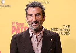 Luis Zahera en la presentación de una película.
