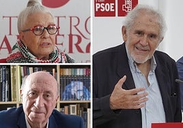 Lola Herrera (arriba, izquierda), Peridis, (abajo, izquierda) y Demetrio Madrid.