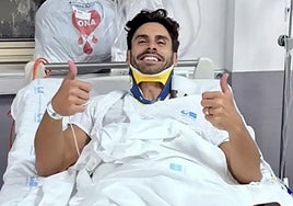 Noel Bayarri recuperándose en el hospital.