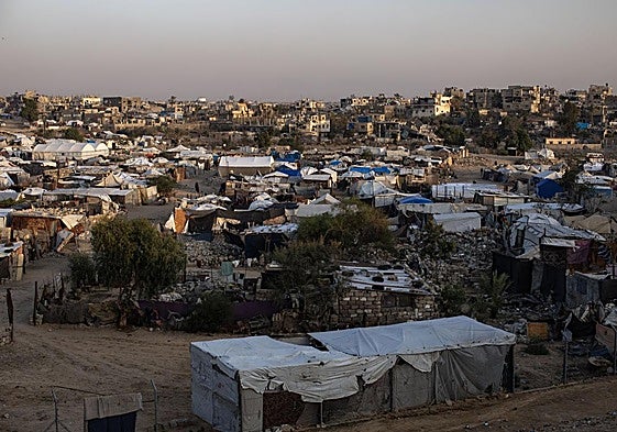 Campameno de refugiados palestinos en el sur de Gaza.