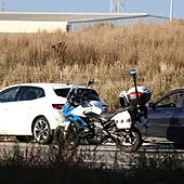 Los turismos implicados en el accidente en La Cistérniga.