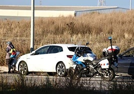 Los turismos implicados en el accidente en La Cistérniga.