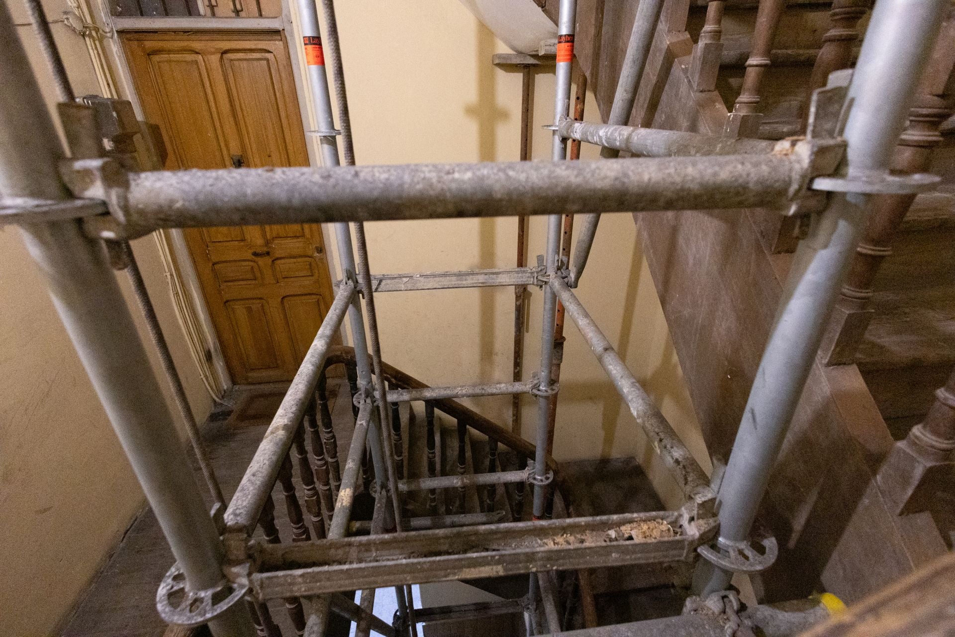 Estado del edificio quemado en la calle San José