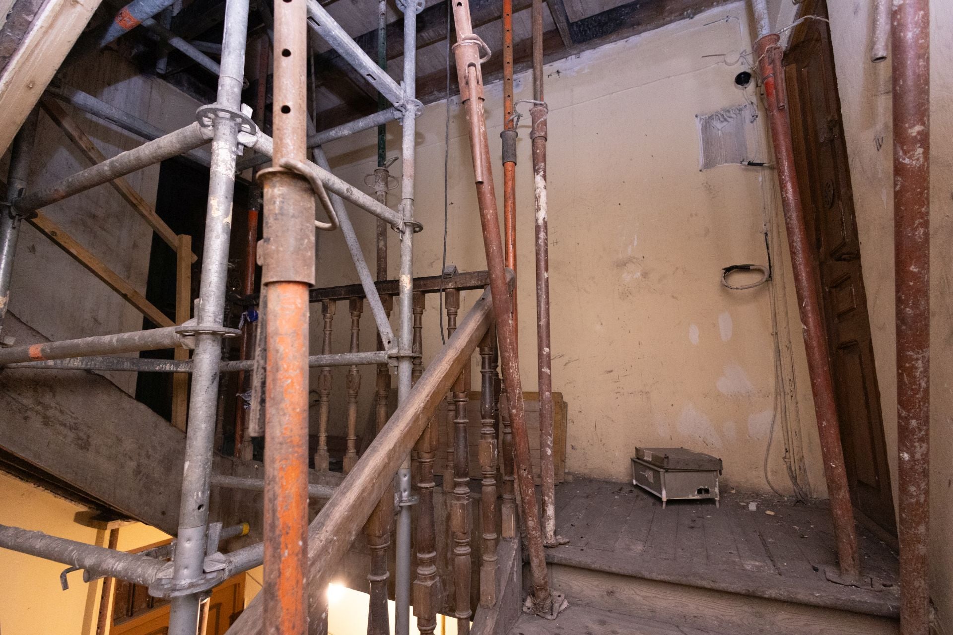 Estado del edificio quemado en la calle San José