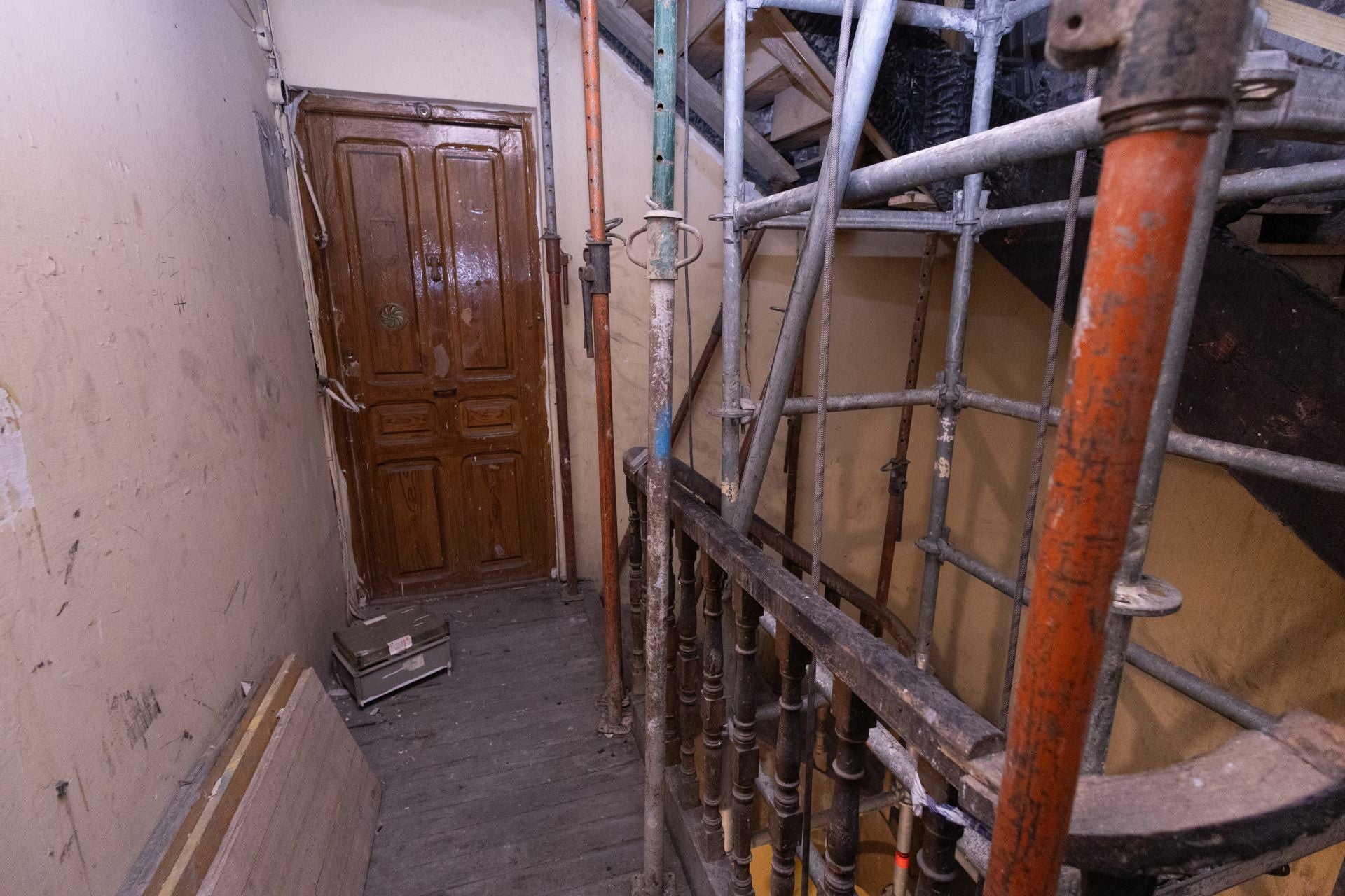 Estado del edificio quemado en la calle San José