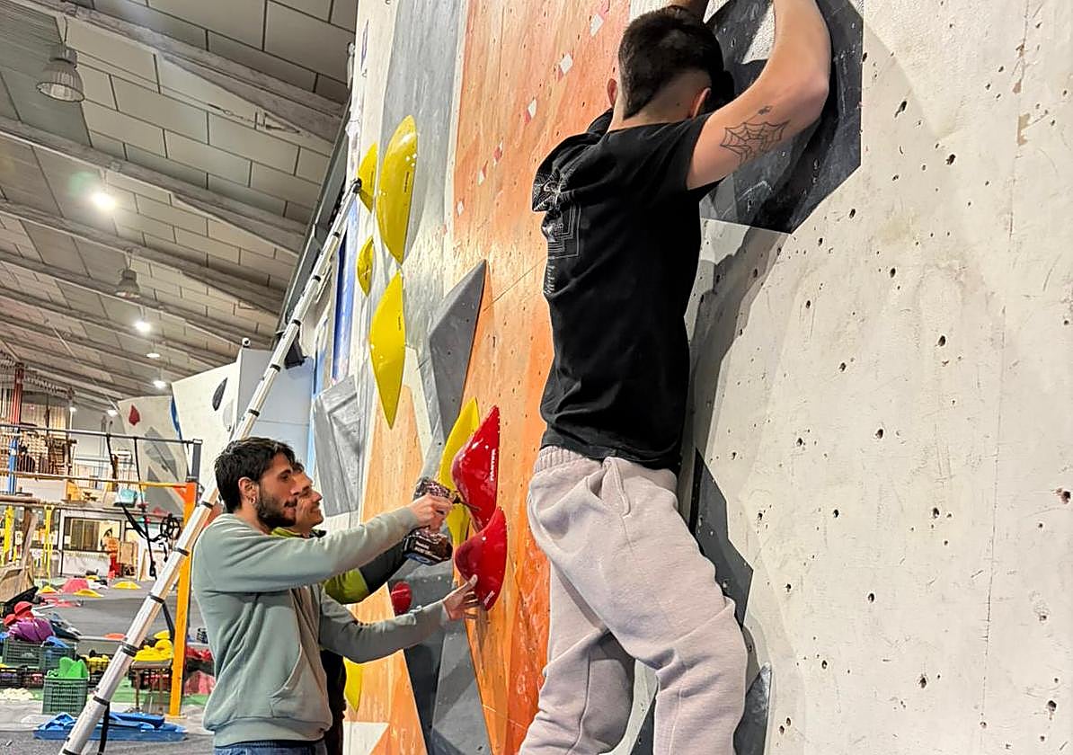 Preparación de las vías para la competición.