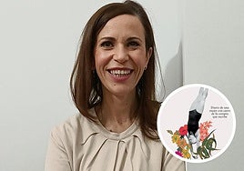 La escritora y periodista Ángeles Caballero.Debajo a la derecha, la portada de su nuevo libro.