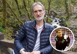 Agustín Elduayen, en una imagen actual y durante su etapa como portero en el Real Valladolid