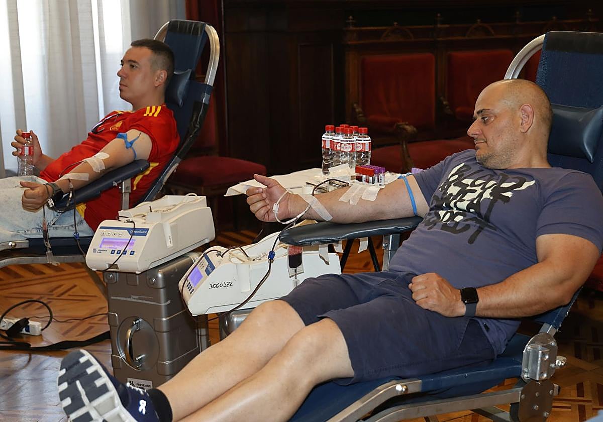 Maratón de donación de sangre, el pasado 28 de junio en la Diputación de Palencia.
