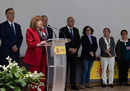 Rosa Gil lee el manifiesto del 25-N en la Delegación del Gobierno.