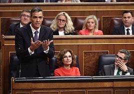 El presidente del Gobierno, Pedro Sánchez, interviene durante una sesión de control al Gobierno, en el Congreso.