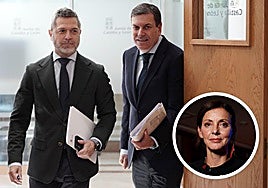 Julio López Revuelta y Carlos Fernández Carriedo, ayer. En el círculo, Nevenka Fernández.