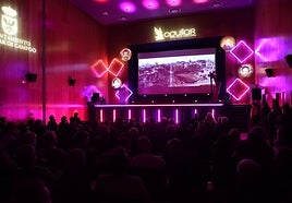 Una proyección en Aguilar de Campoo.