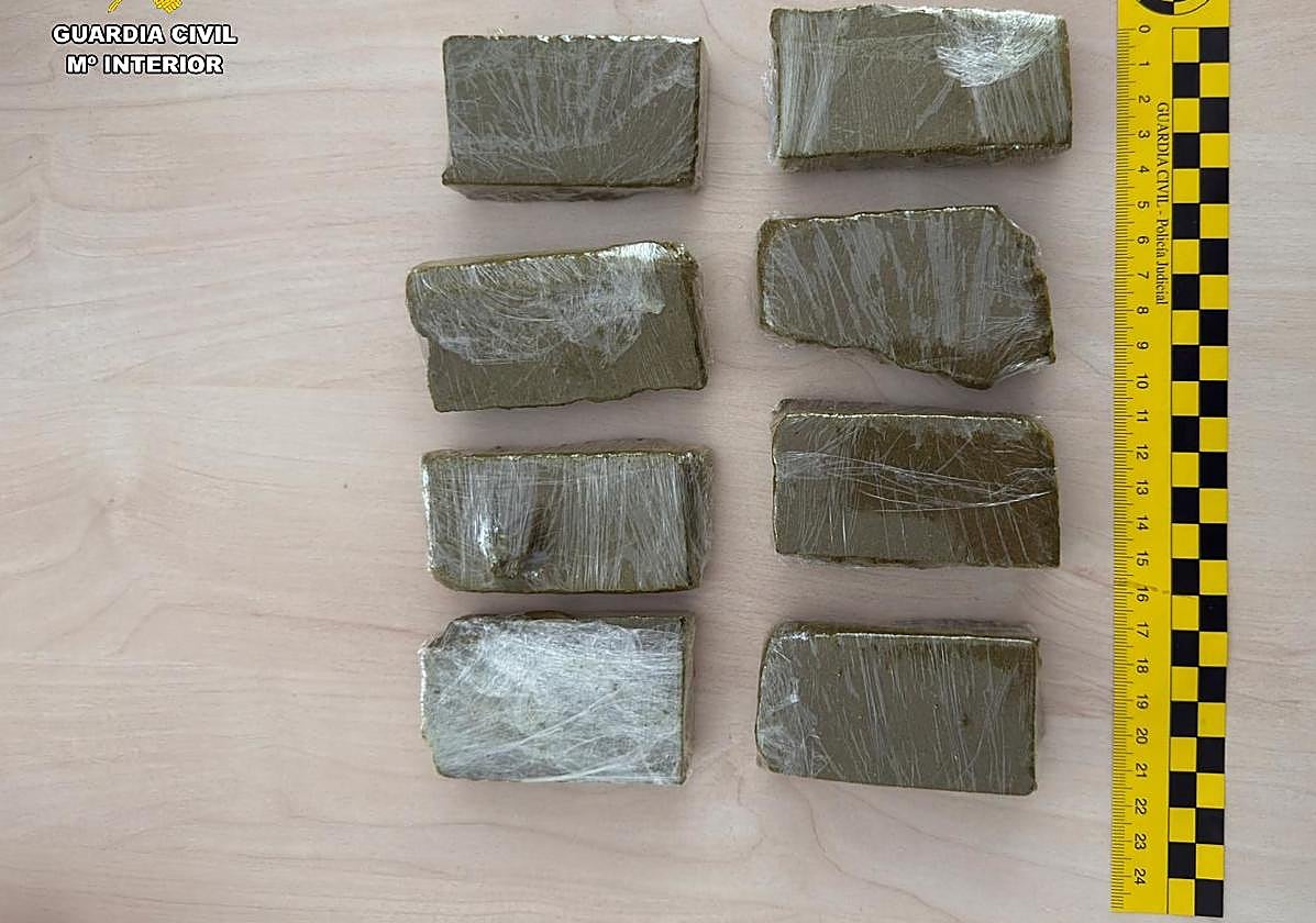 Droga localizada en el paquete en Palencia.